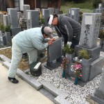 伊賀市外山のお寺にて霊標の追加彫刻をしました（17.4.12）