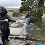 伊賀市の西蓮寺と常住寺にて、石像の清掃作業をしました（17.12.26）